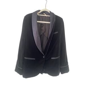 Professional Office Siren Oversized Black Free People Velvet Blazer Small Petite